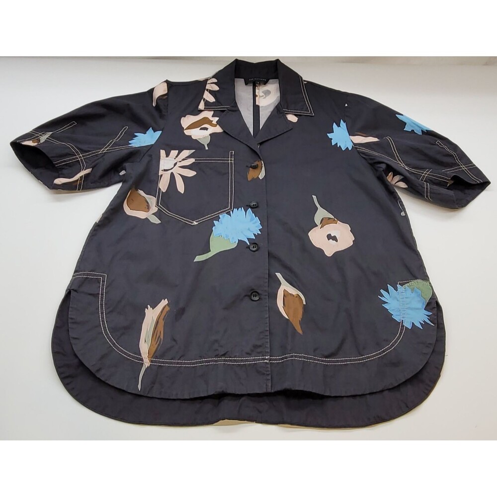 LEE MATHEWS Bloomsbury Lantern Shirt Navy Floral Size 3/US L  Australian Fashion